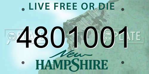 4801001 New Hampshire License Plate