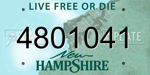 4801041 New Hampshire License Plate