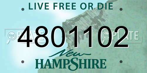 4801102 New Hampshire License Plate