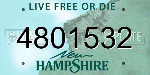 4801532 New Hampshire License Plate