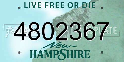 4802367 New Hampshire License Plate