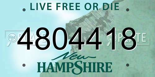 4804418 New Hampshire License Plate