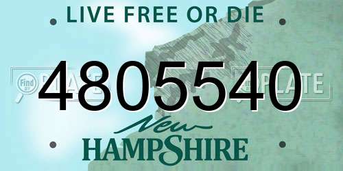 4805540 New Hampshire License Plate