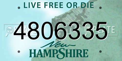4806335 New Hampshire License Plate