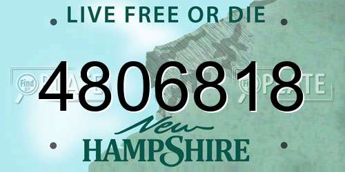 4806818 New Hampshire License Plate