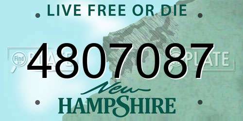 4807087 New Hampshire License Plate