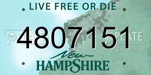 4807151 New Hampshire License Plate