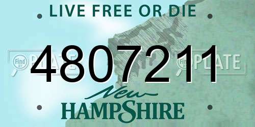 4807211 New Hampshire License Plate