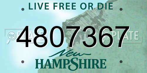 4807367 New Hampshire License Plate