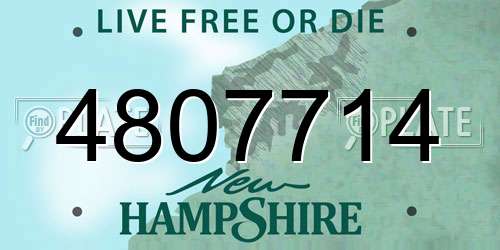 4807714 New Hampshire License Plate