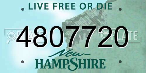 4807720 New Hampshire License Plate