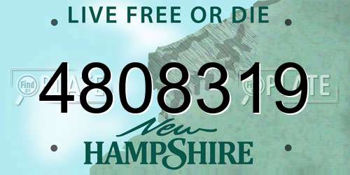 4808319 New Hampshire License Plate