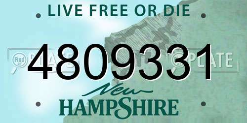 4809331 New Hampshire License Plate