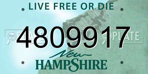 4809917 New Hampshire License Plate