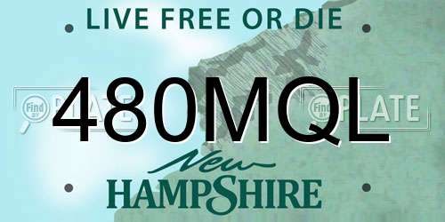 480MQL New Hampshire License Plate