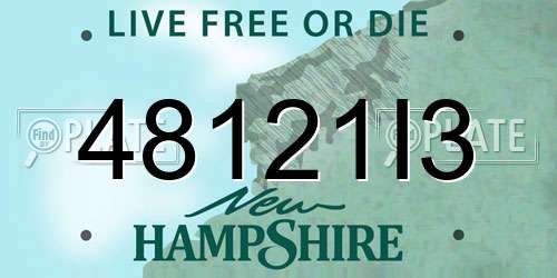 48121I3 New Hampshire License Plate