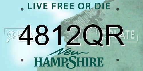4812QR New Hampshire License Plate