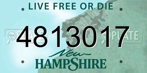 4813017 New Hampshire License Plate
