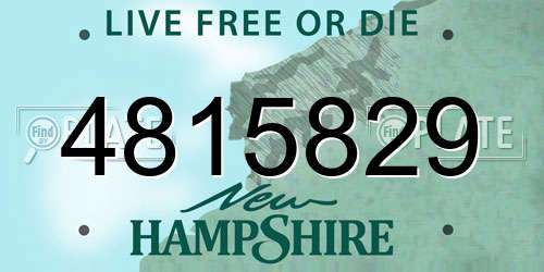 4815829 New Hampshire License Plate