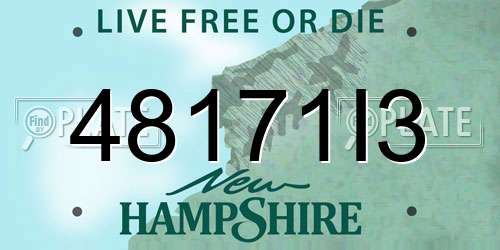 48171I3 New Hampshire License Plate