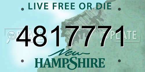 4817771 New Hampshire License Plate