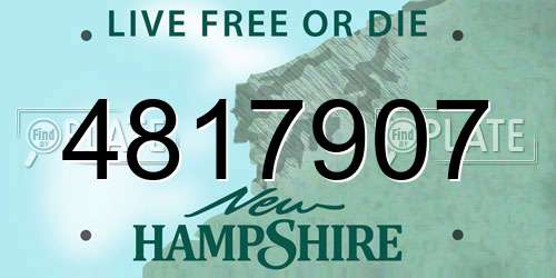 4817907 New Hampshire License Plate