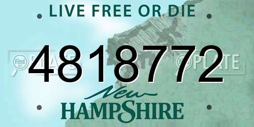 4818772 New Hampshire License Plate