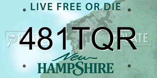 481TQR New Hampshire License Plate
