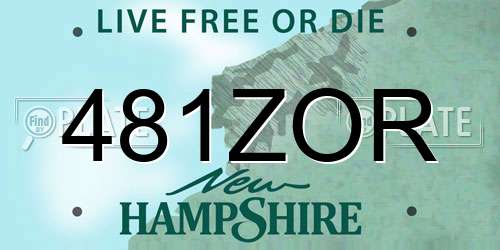 481ZOR New Hampshire License Plate