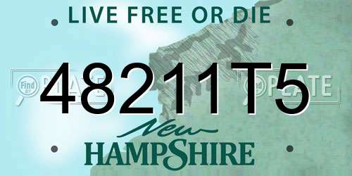 48211T5 New Hampshire License Plate