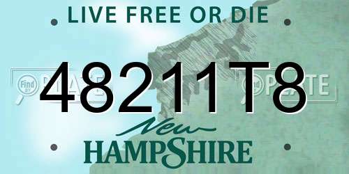 48211T8 New Hampshire License Plate