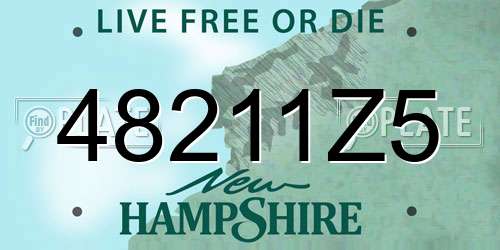 48211Z5 New Hampshire License Plate