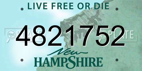 4821752 New Hampshire License Plate