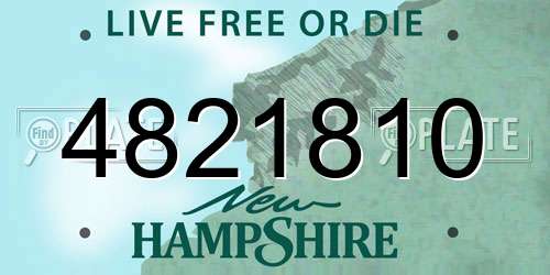 4821810 New Hampshire License Plate