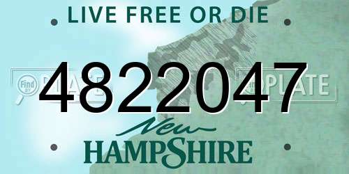 4822047 New Hampshire License Plate