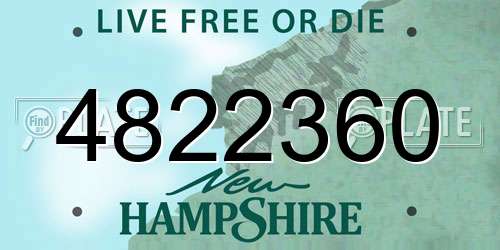 4822360 New Hampshire License Plate