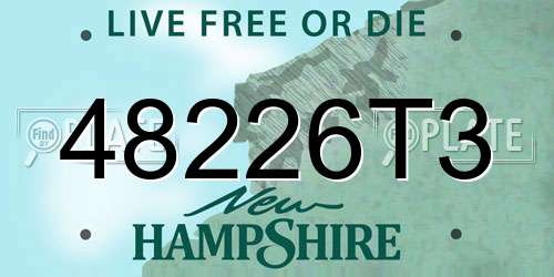 48226T3 New Hampshire License Plate