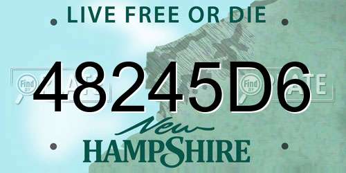 48245D6 New Hampshire License Plate