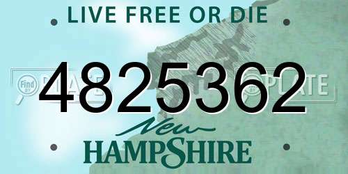 4825362 New Hampshire License Plate