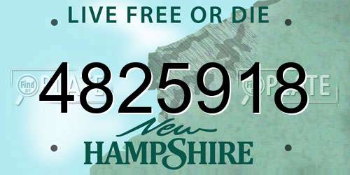 4825918 New Hampshire License Plate