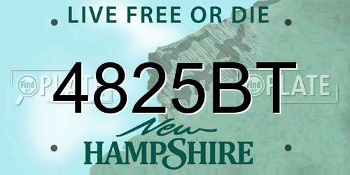 4825BT New Hampshire License Plate