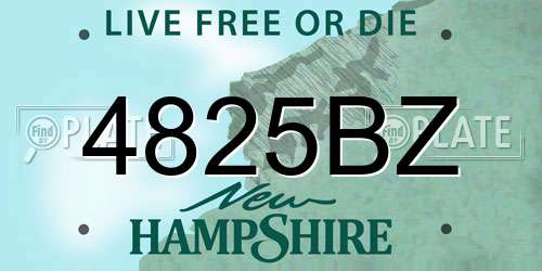 4825BZ New Hampshire License Plate