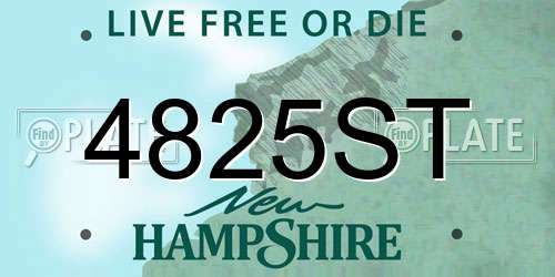 4825ST New Hampshire License Plate