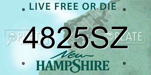 4825SZ New Hampshire License Plate