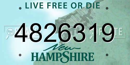 4826319 New Hampshire License Plate