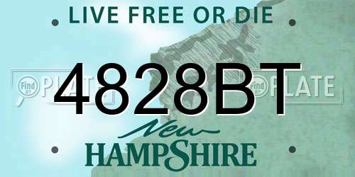 4828BT New Hampshire License Plate