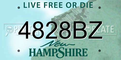 4828BZ New Hampshire License Plate