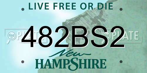 482BS2 New Hampshire License Plate