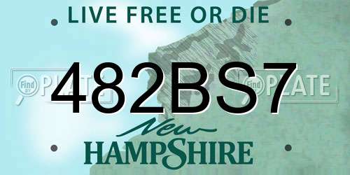 482BS7 New Hampshire License Plate