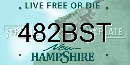 482BST New Hampshire License Plate